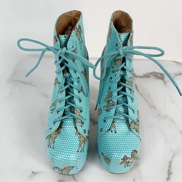 Jeffrey Campbell Lita Kawaii Unicorn Horses Platform
Heeled Lace Up Booties 7.5 - Picture 10 of 14